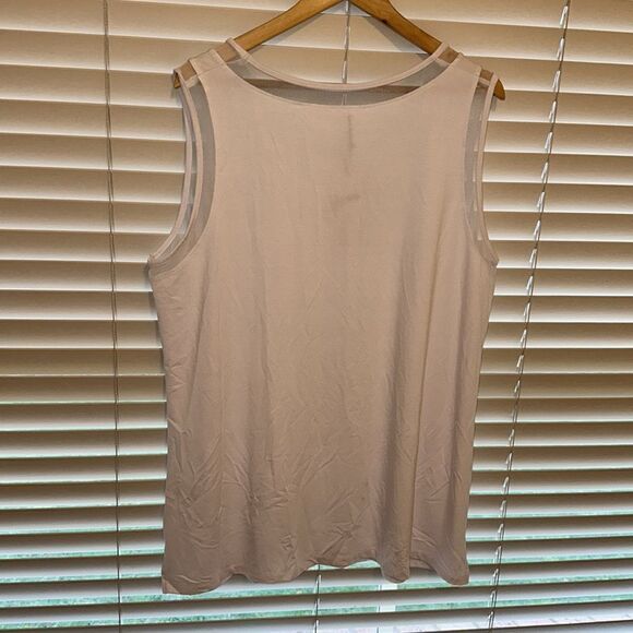 Basics by Taking Shape 1X White Mesh Oversized Comfy Sleeveless Tank Top - Picture 2 of 11